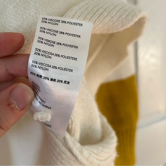 Anthropologie Cream & Mustard Rebekah Color Block Tunic Sweater - Picture 6 of 8